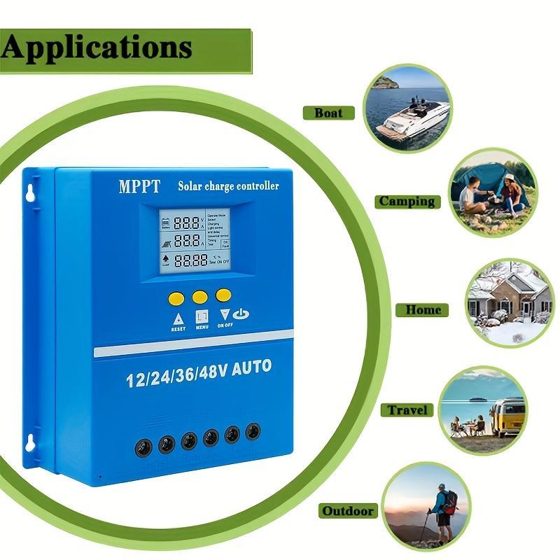 120A 100A 60A ชาร์จและปล่อยตัวควบคุมพลังงานแสงอาทิตย์อัจฉริยะ MPPT, พร้อมจอแสดงผล LCD Scr