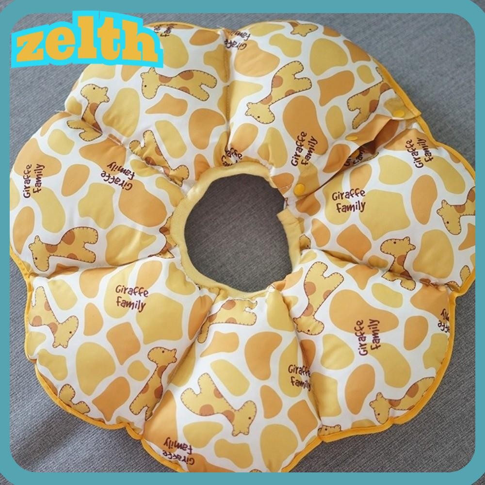 ZELTH อุปกรณ์ป้องกันสัตว์เลี้ยง,ปลอกคอสัตว์เลี้ยงป้องกันการเลียกันน้ํา,พิมพ์ลายการ์ตูนแบบปรับได้น่ารัก,หมวกดอกทานตะวันสําหรับสัตว์เลี้ยงป้องกันรอยขีดข่วน