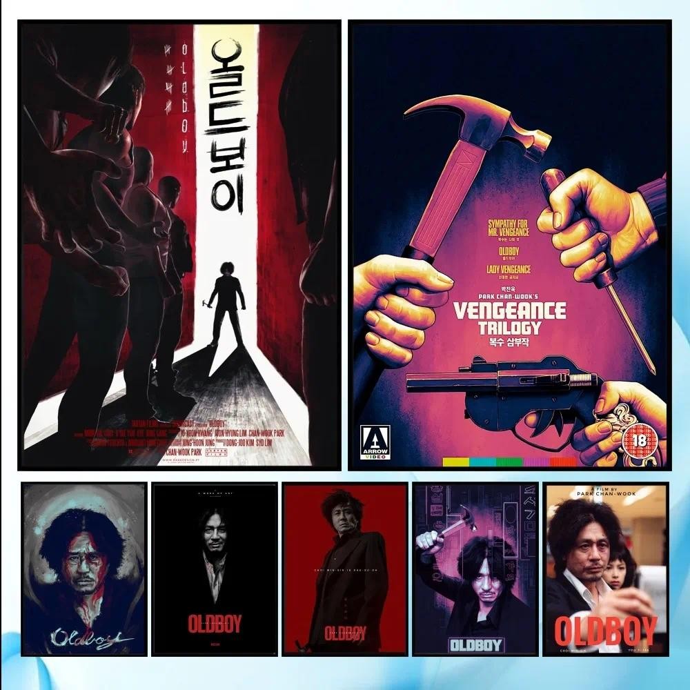 Oldboy ภาพยนตร์คลาสสิกโปสเตอร์ HD Art Sticky Wall กันน้ําห้องนั่งเล่นห้องนอนบาร์ความงามตกแต่ง
