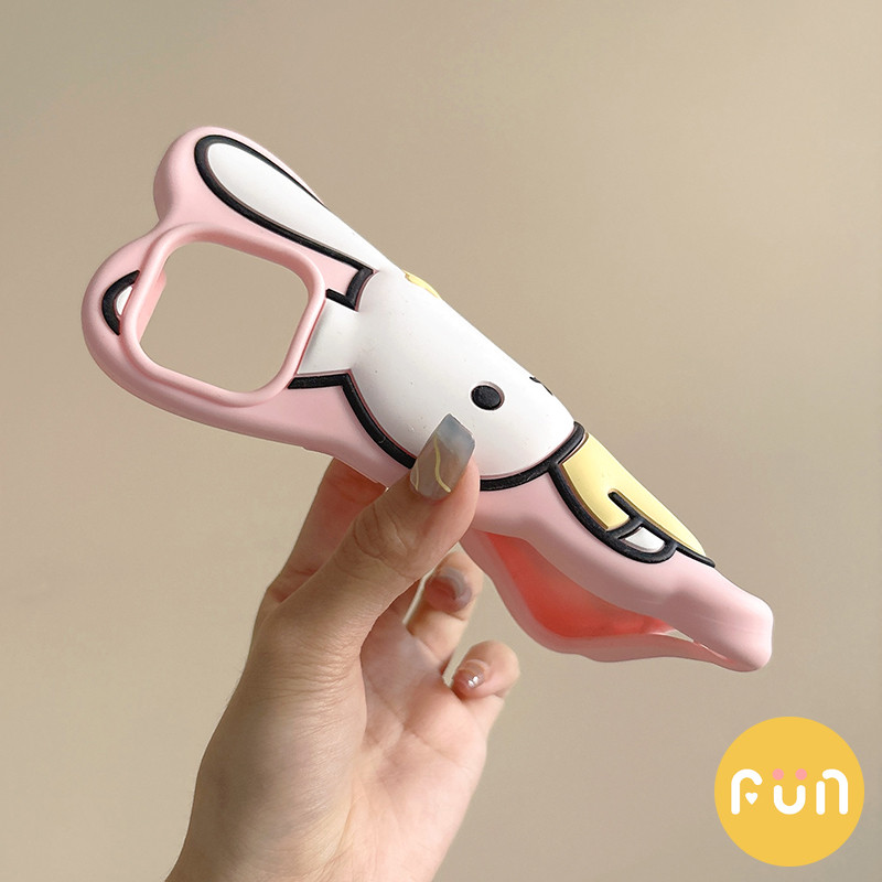 3D น่ารักการ์ตูนกระต่ายซิลิโคนนุ่มโทรศัพท์มือถือสําหรับ iPhone 17 16 15 14 13 Pro Max 17Promax Anti-fall ป้องกันมือถือฝาหลัง Shell - รูปที่ 3