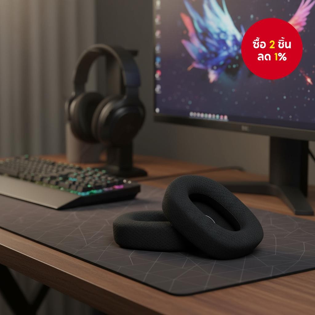 แผ่นรองหูฟังเมมโมรี่โฟมสําหรับหูฟังเกมมิ่งไร้สาย Logitech G733 G733 Lightspeed