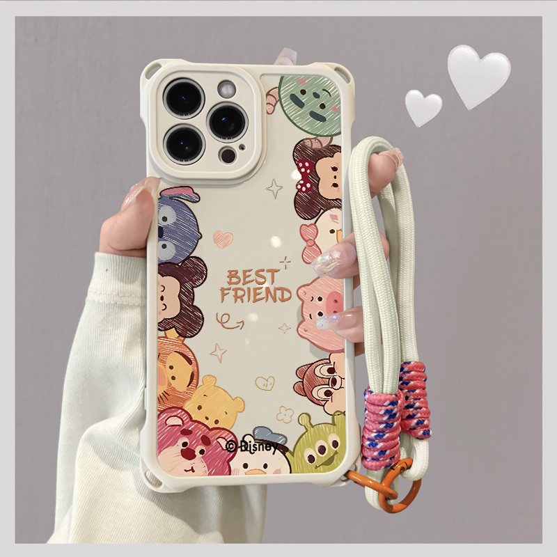 เคสไอโฟน 13 มิกกี้เมาส์น่ารักลอตโซ่สี่มุมรูแขวน สำหรับ IPhone 13 11 14 16 12 15 17 Pro Max XSMax SE 2 3 XR X 16 8 7 Plus - รูปที่ 3