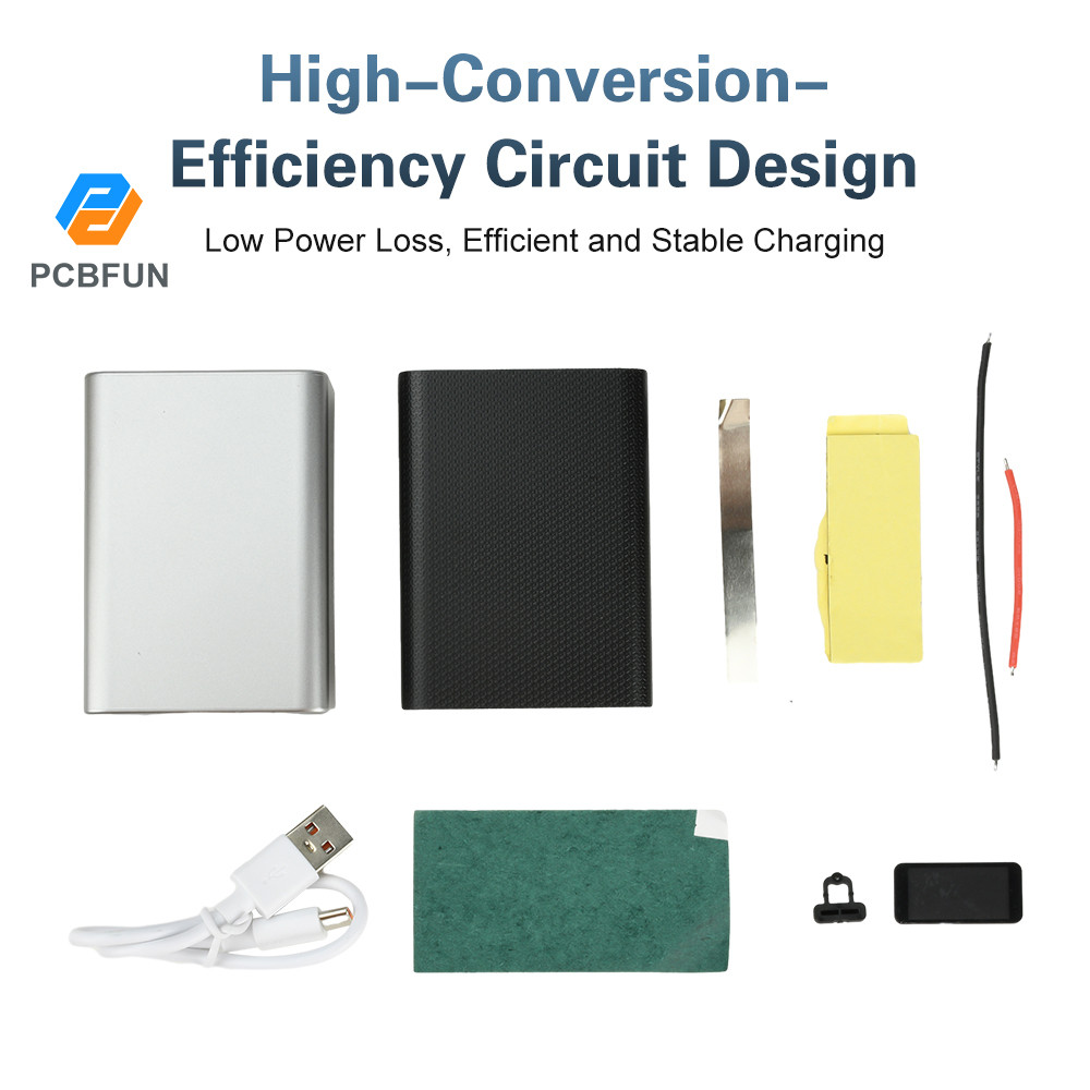 Pcbfun 22.5W Fast CHARGING โมดูล 0.96 นิ้ว TFT หน้าจอสีจอแสดงผลดิจิตอล DIY Power Bank Kit 21700 แบตเตอรี่กรณี Fast CHARGING Mini ขนาดกะทัดรัดแบบพกพา