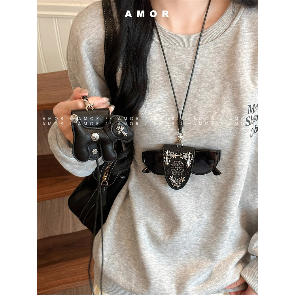 สร้อยข้อมือแม่เหล็กสีดำสำหรับพกพาแว่นกันแดด พร้อมเชือกเส้นเล็กและสายคล้องที่ปรับได้