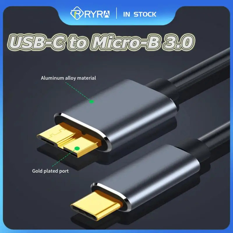 RYRA USB Type C ถึง Micro B สาย USB 3.0 TypeC 5Gbps Data Connector อะแดปเตอร์ 0.5 M/1 M/1.5 M สําหรั