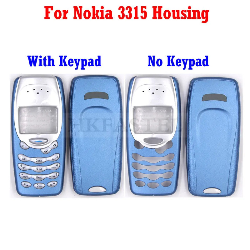 สําหรับโทรศัพท์มือถือ Nokia 3315 ใหม่ที่อยู่อาศัยด้านหน้าพร้อมฝาครอบประตูหลัง + ปุ่มกดภาษาอังกฤษ