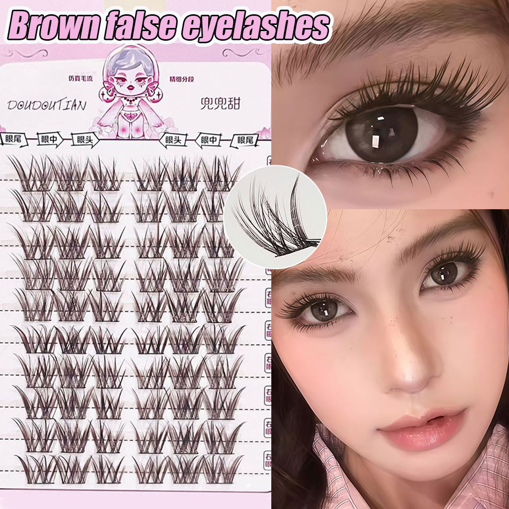 Segmented Eyelash Grafting Eyelashes Cluster ใช้ทุกวัน Long Cross Fluffy แต่ละบุคคล