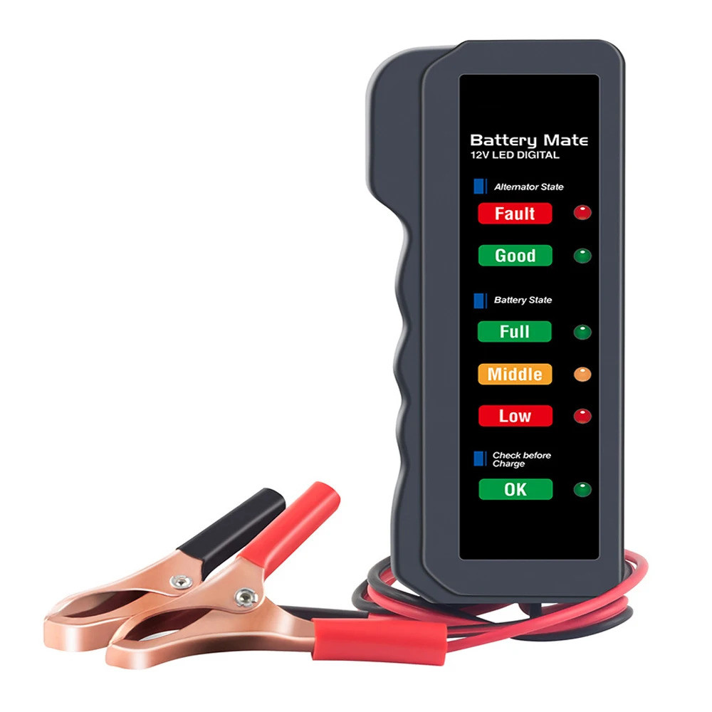 12V Tester Digital Alternator Tester 6 LED สําหรับไฟตรวจจับจอแสดงผลเครื่องมือรถยนต์ Auto Tester สําห