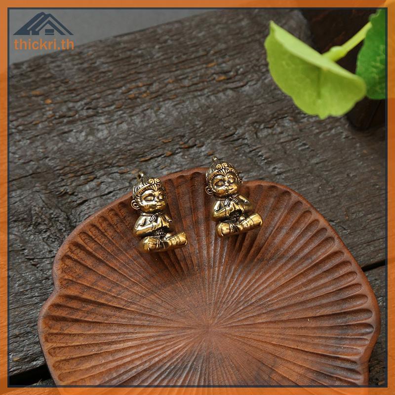 TT 1 ชิ้นรูปปั้นสัตว์ 2.6 ซม.ลิง Sun Wukong Key Chain รูปปั้นจี้สร้อยคอจี้ PL