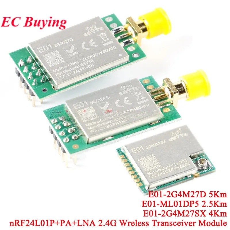 E01-2G4M27D E01-ML01DP5 E01-2G4M27SX ebyte nRF24L01P nRF24L01 PA LNA ระยะไกล 2.4GHz SPI IoT Wifi โมด