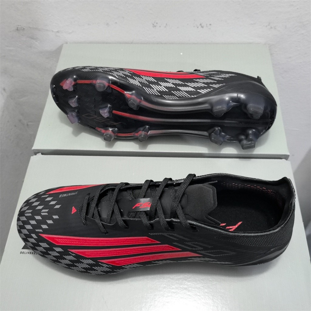 รองเท้าฟุตบอล F50 Elite Messi FG ขนาด 39-45 สีดำ-แดง กันลื่น และทนทาน