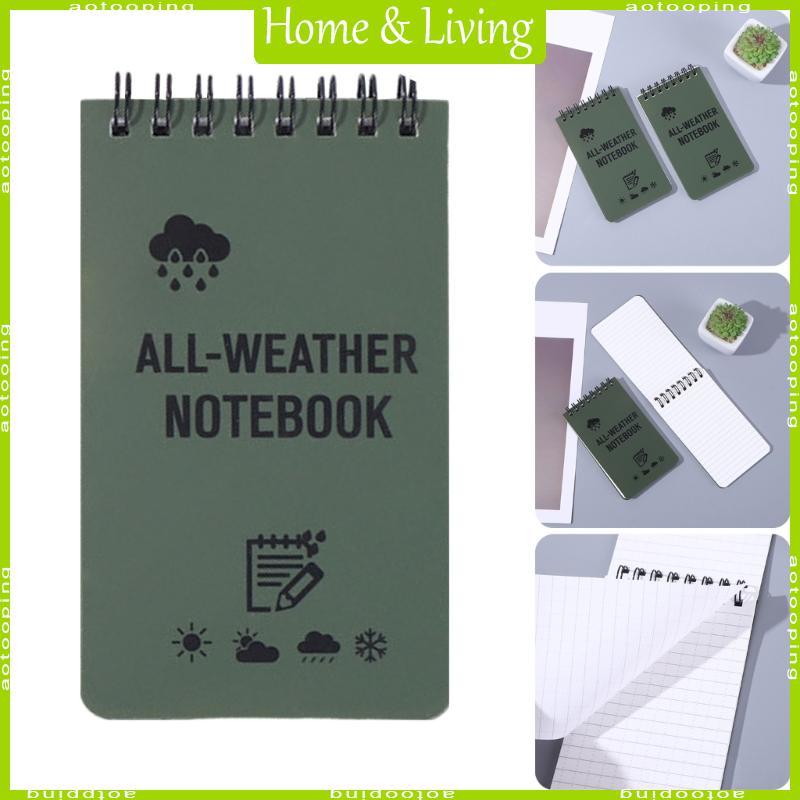 AOTOO Pocket Notepad ทุกสภาพอากาศกันน้ําโน้ตบุ๊คเกลียวโน้ตบุ๊ค Field Note Pad สําหรับกิจกรรมกลางแจ้ง