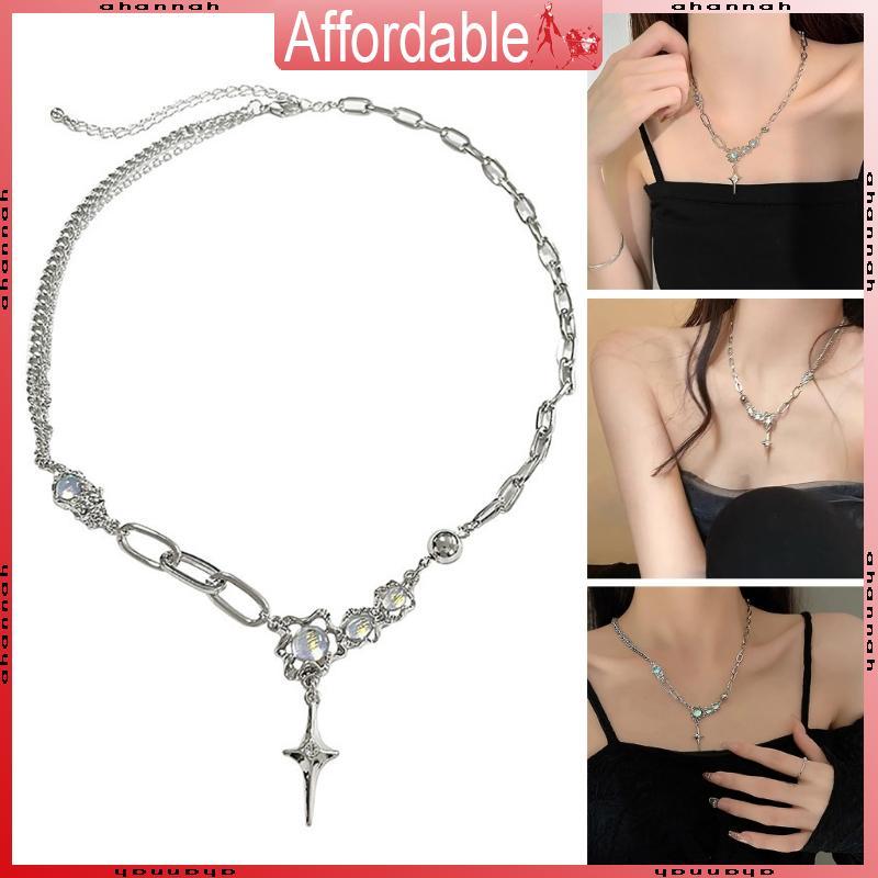 สร้อยคอ AH Y2K แบบคริสตัลสำหรับผู้หญิง สไตล์punkและแฟชั่น