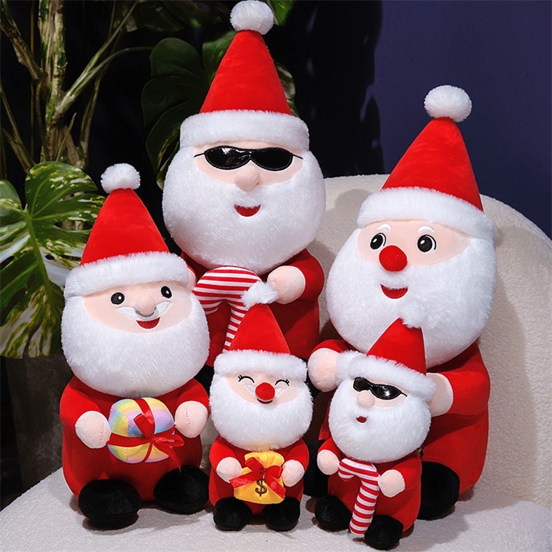 2025 Merry Chistmas Santa Claus ของเล่นตุ๊กตาตกแต่งคริสต์มาสสําหรับบ้าน Xmas เครื่องประดับเด็กของขวัญตุ๊กตา