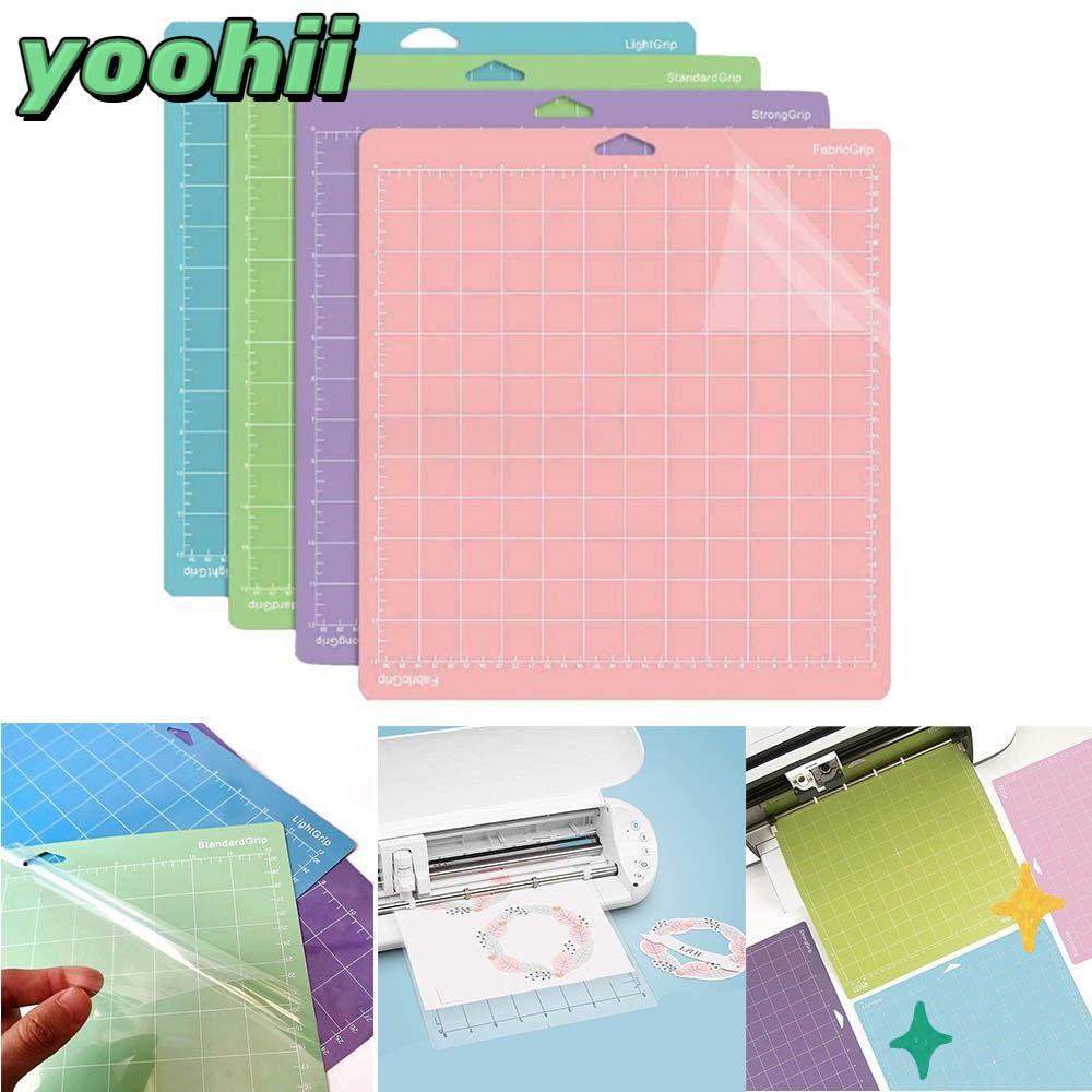 แผ่นรองตัด YOOHII แผ่นรองตัดสต็อกการ์ดหนากาว, PVC แบบพกพา Strong Grip Cameo Silhouette ตัวอักษร|แผ่น