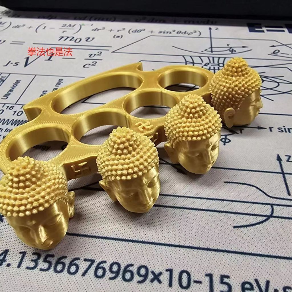 ✨ของเล่นการพิมพ์ "Dabei Beat ""Amitabha" Golden Buddha Head Finger Tiger Toy Creative Finger Tiger B