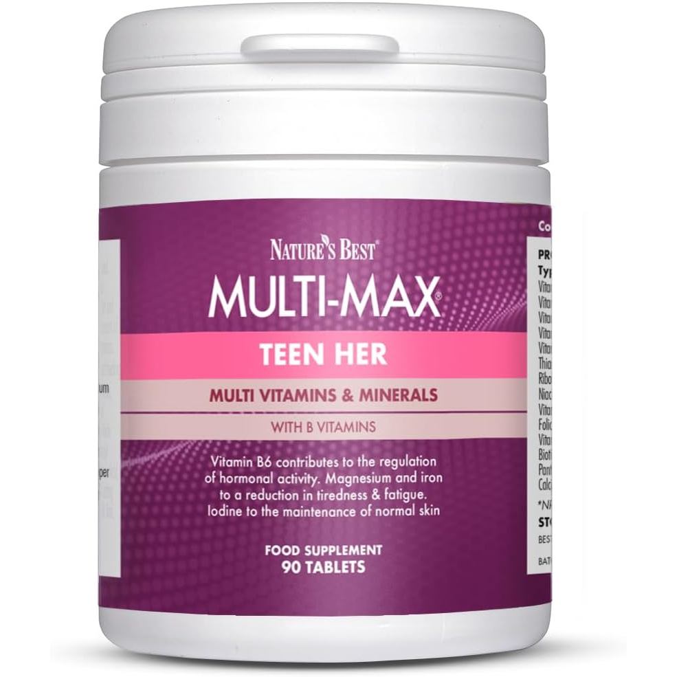 Natures Best Multi-Max Multivitamin for Teen Her - Growth & Development Support for Girls 13-19 - wi