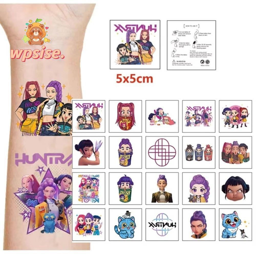 สติกเกอร์ Temporary Tattoo KPOP Demon Hunters 20 ชิ้น/เซ็ต ทนน้ำ สีสันสวยงาม สำหรับคอสเพลย์และการประดับแต่ง