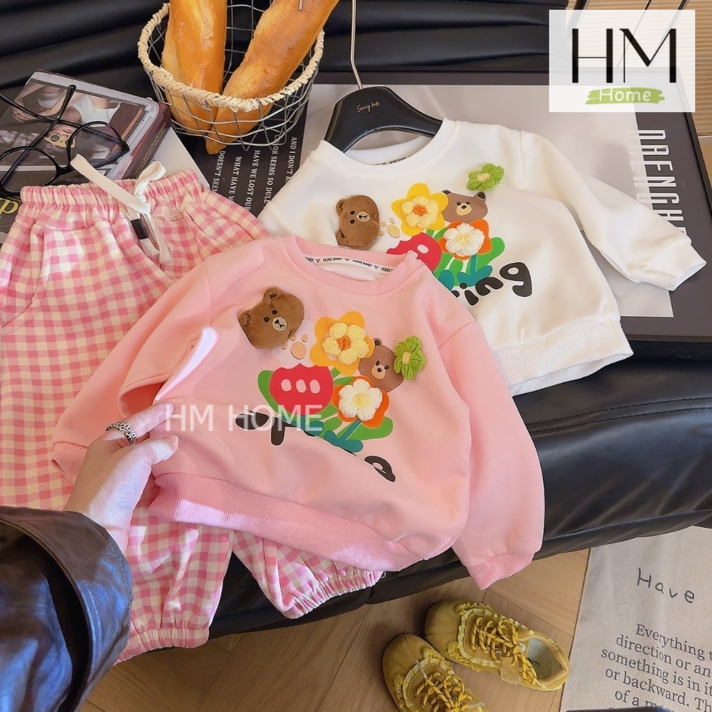 ใหม่ เสื้อแขนยาวเด็ก สเวตเตอร์แขนยาวเด็กผู้หญิง พิมพ์ลาย 3 D สไตล์เกาหลี