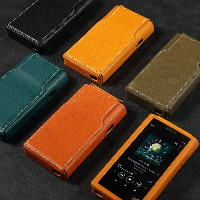 เหมาะสําหรับ Sony NW-WM1AM2 เคสหนัง NW-WM1ZM2 ซองหนังอิฐสีดําอิฐทองอิฐรุ่นที่สองของแท้หนังกรณีป้องกั