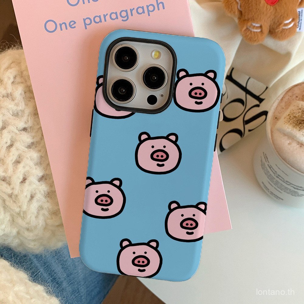 Full Screen Piggy Avatar เหมาะสําหรับ iPhone 17ProMax Two-in-One เคสโทรศัพท์ 15 16ProMax 7 8 Plus 13