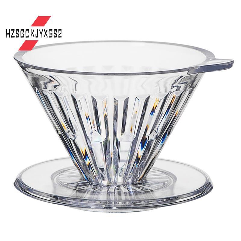 Hzsbckjyxgs2Plastic Coffee Dripper Hand-Brewed Coffee Filter Cup Pour over Coffee Sharing Pot 2-4 ถ้