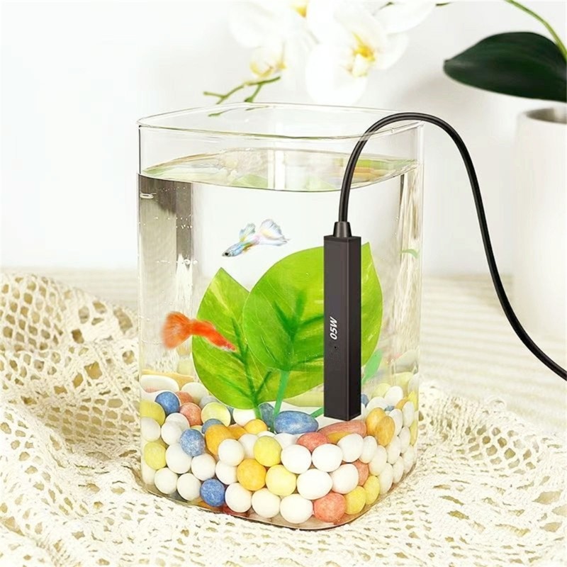 ซ้าย 5w 10w Mini Aquarium เครื่องทําความร้อน Mini FishTanks เครื่องทําความร้อนสําหรับน้ําจืดน้ําเค็ม