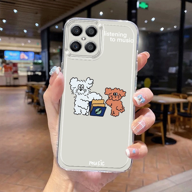 โปร่งใสTpu SILICONEนุ่มกรณีสุนัขเพลงสําหรับOPPO reno A18 A3S A5S A15 A54 A53 A57 5 A12 A38 A1K A92 A