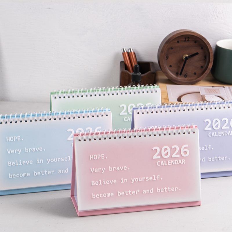 Elegant STANDING KOREAN SOFT CALENDAR MINIMALIST 2026 ONE YEAR PLAN Yearly Schedule Book