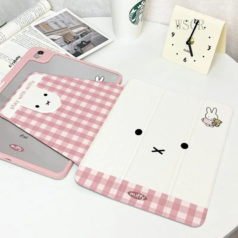 เคสแท็บเล็ต Miffy Rabbit 720° เคส Ipadair5 หมุนได้ Pro อะคริลิค 9.7-in Miffy Rabbit 9/10/11th Genera