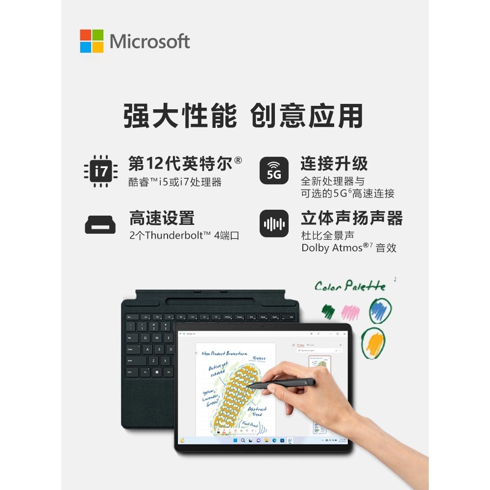 [24 ฉบับที่สนใจฟรี] Microsoft Surface Pro 9 i7 16GB/32GB 256GB/512GB/1TB แฟชั่นน้ําหนักเบาแบบพกพาธุร