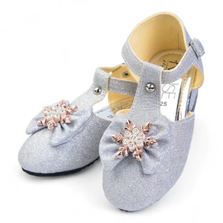 วัดไซส์ก่อนสั่ง 👠รองเท้าคัชชูเด็กหญิงโบว์ทองหรู พร้อมจี้คริสตัลเกล็ดหิมะสำหรับสาวน้อยน่ารักใส่ออกงาน