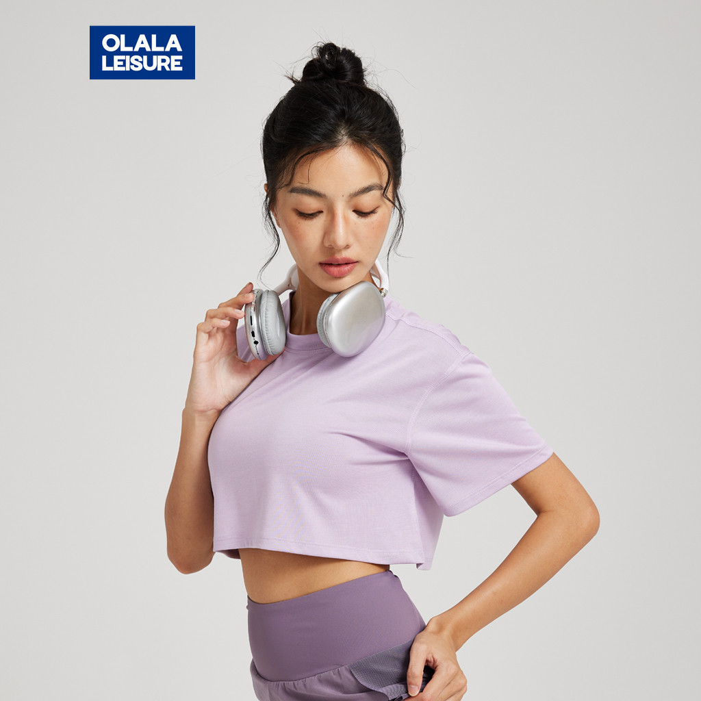 OLALA LEISURE  เสื้อกีฬาแขนสั้นระบายอากาศดูดซับเหงื่อทรงหลวม
