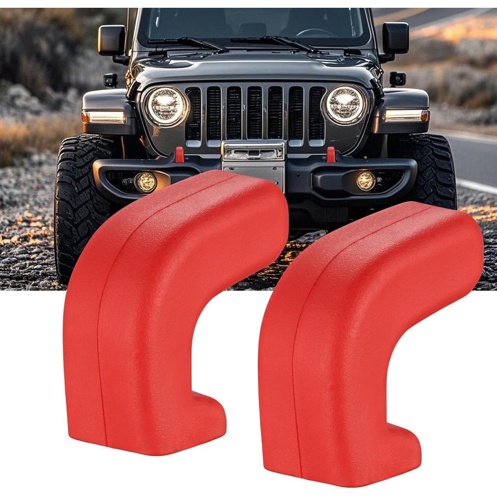 CZC AUTO ตะขอพ่วงด้านหน้าครอบคลุม Fit สําหรับ 2007-2025 + Jeep Wrangler JL Gladiator JT 4XE JK,สีแดง