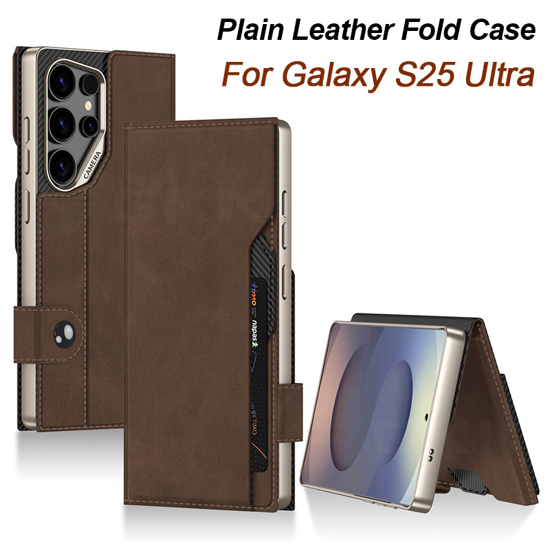 LUKEN LUKEN หนังธรรมดาพับสําหรับ Samsung Galaxy S25 Ultra Card Slot ผู้ถือกันกระแทกสําหรับ Galaxy S2