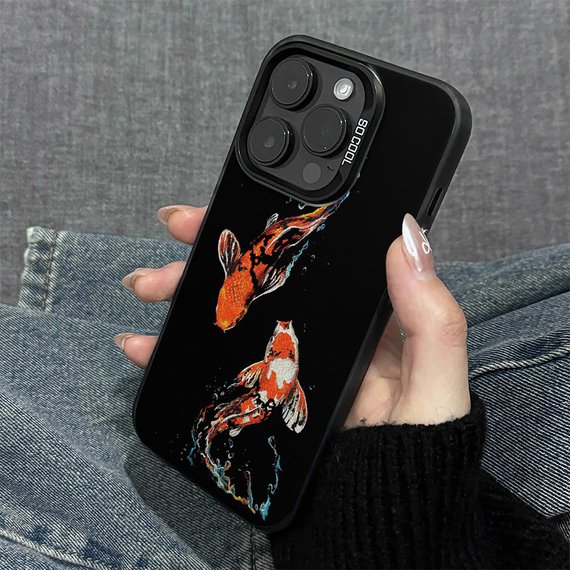 Ukiyo-e Koi ที่ไม่ซ้ํากันสร้างสรรค์เหมาะสําหรับ iphone16pro Apple 15promax Xiaomi 14 Redmi K60 Huawe