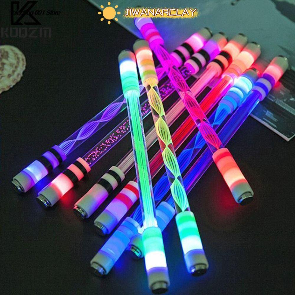 JIWANARCLAY Spinning Pen Creative Anti-Skid Pocket Led Flash Spinning Pen Aggravated LED Luminous