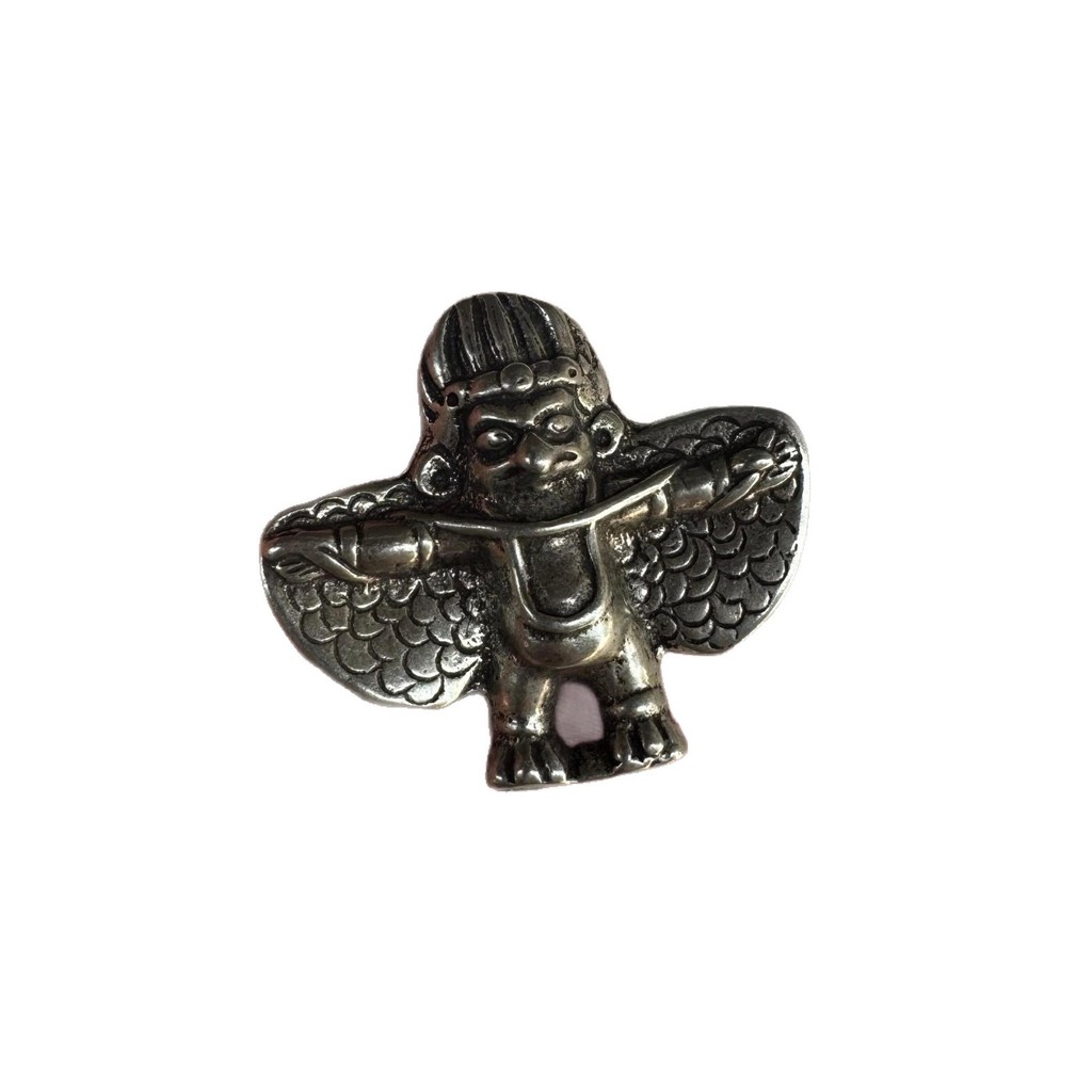 โบราณด้อยทิเบตสไตล์ทิเบตย้อนยุคทองแดงสีขาว ต้าเผิง นกจี้จี้สร้อยคอ ไลเจี๋ย251022 8CEJ