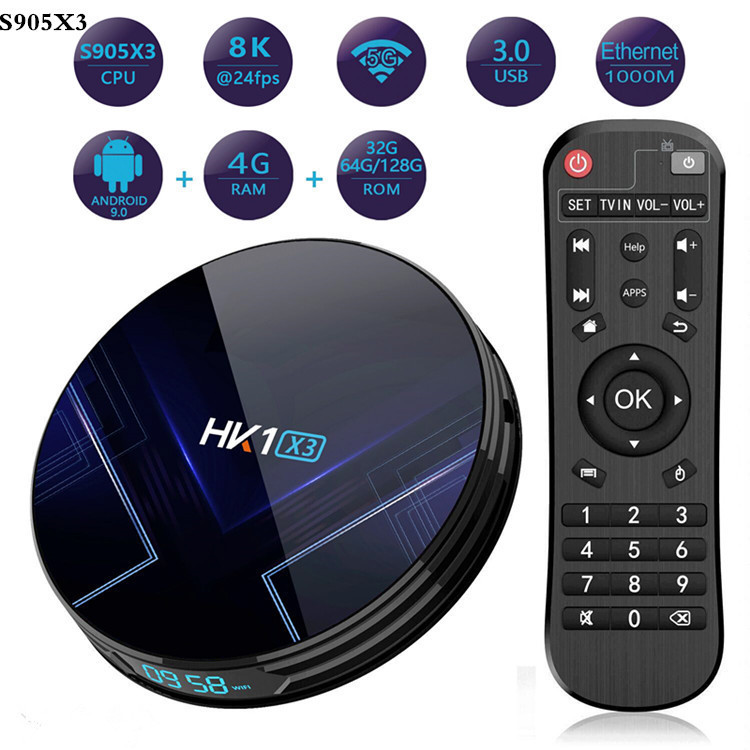 H HK1 X3 S905X3 Android 9.0 HD Play TV BOX
