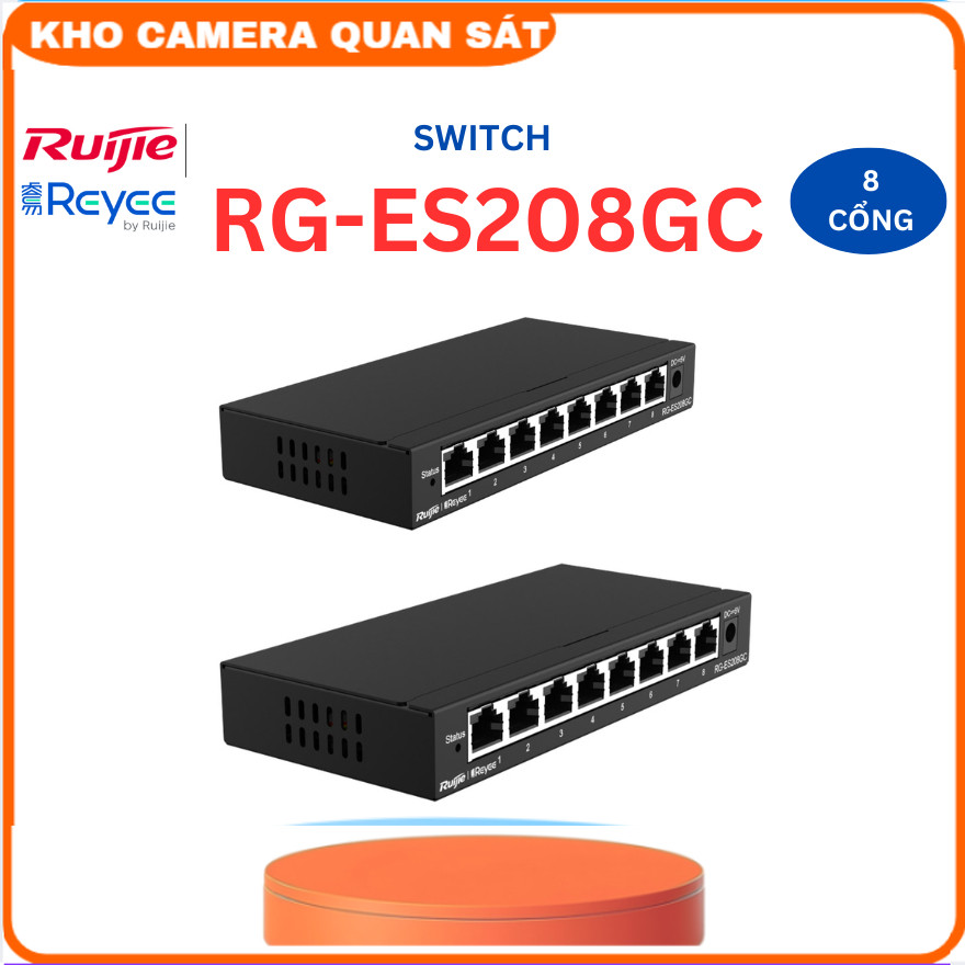 Smart Managed Switch 8 Ports 10/100/1000BASE-T RUIJIE REYEE RG-ES208GC - สินค้าของแท้