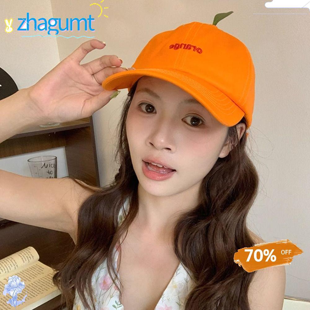 หมวกกันแดดHip Hop สีส้ม หมวกเบสบอลสำหรับฤดูร้อน หมวกแฟชั่นและสนุกสำหรับทั้งชายและหญิง