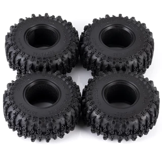 4 ชิ้น 1.3 "ยาง Mud Terrain Fit SCX24 1/24 TRX-4M 1/18 RC Crawler (33x72x26 มิลลิเมตร)