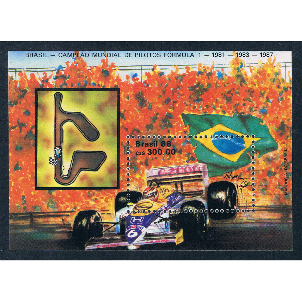 AG1940 บราซิล 1988 Rio Genezuel World Cup Formula One Formula Car Competition 1MS ยี่ห้อใหม่ด้านนอก 