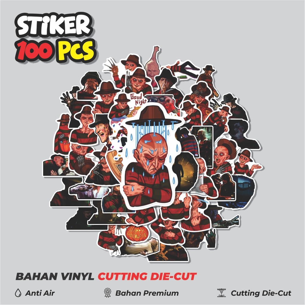 HP 50 ชิ้น FREDDY KRUGER สติ๊กเกอร์ตกแต่งน่ารักที่สร้างสรรค์สําหรับโน๊ตบุ๊ค สเก็ตบอร์ด โทรศัพท์มือถื