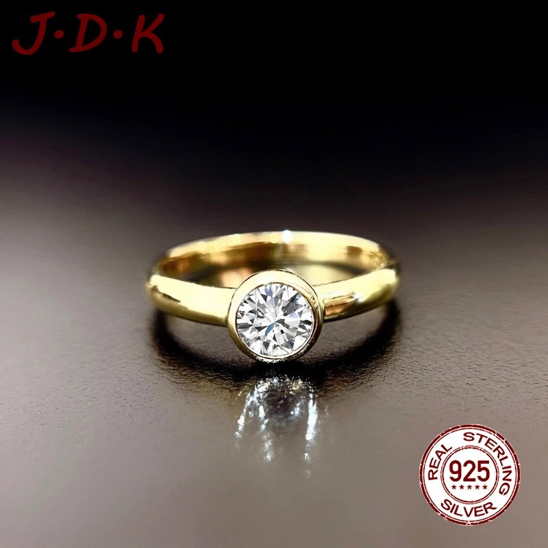 JDK 18K 1 กะรัต Gold Zircon แหวนผู้หญิง