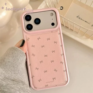 ใช้งานร่วมกับ iPhone 17 16 15 14 13 12 11 Pro Max X Xr Xs Max 7 8 Plus SE2020 เคสโทรศัพท์ Ins Sliver โบว์ดอกไม้สีฟ้าหนังนุ่มปกหลัง