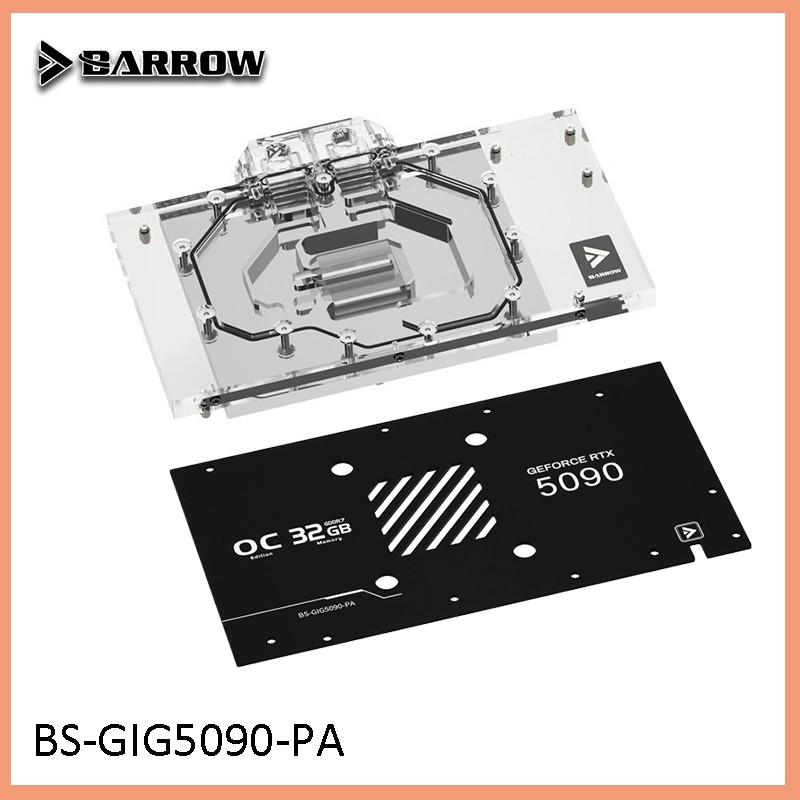 Barrow ครอบคลุมเต็มรูปแบบ GPU Water Block สําหรับ GIGABYTE AORUS RTX 5090 MASTER / GAMING OC / WINDF