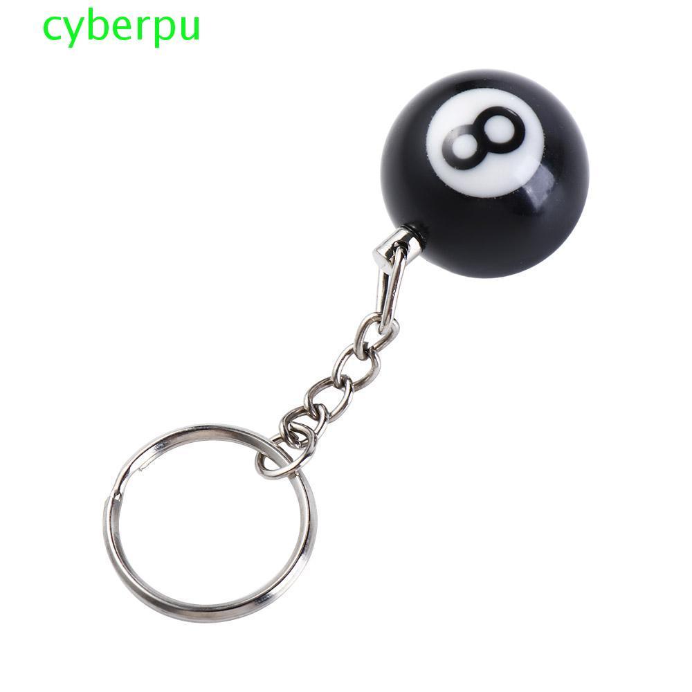 CYBERPULLSE Lucky Black 8 Keyring Mini Creative Resin Ball Round Ball Bag Accessories Snooker Key Ri