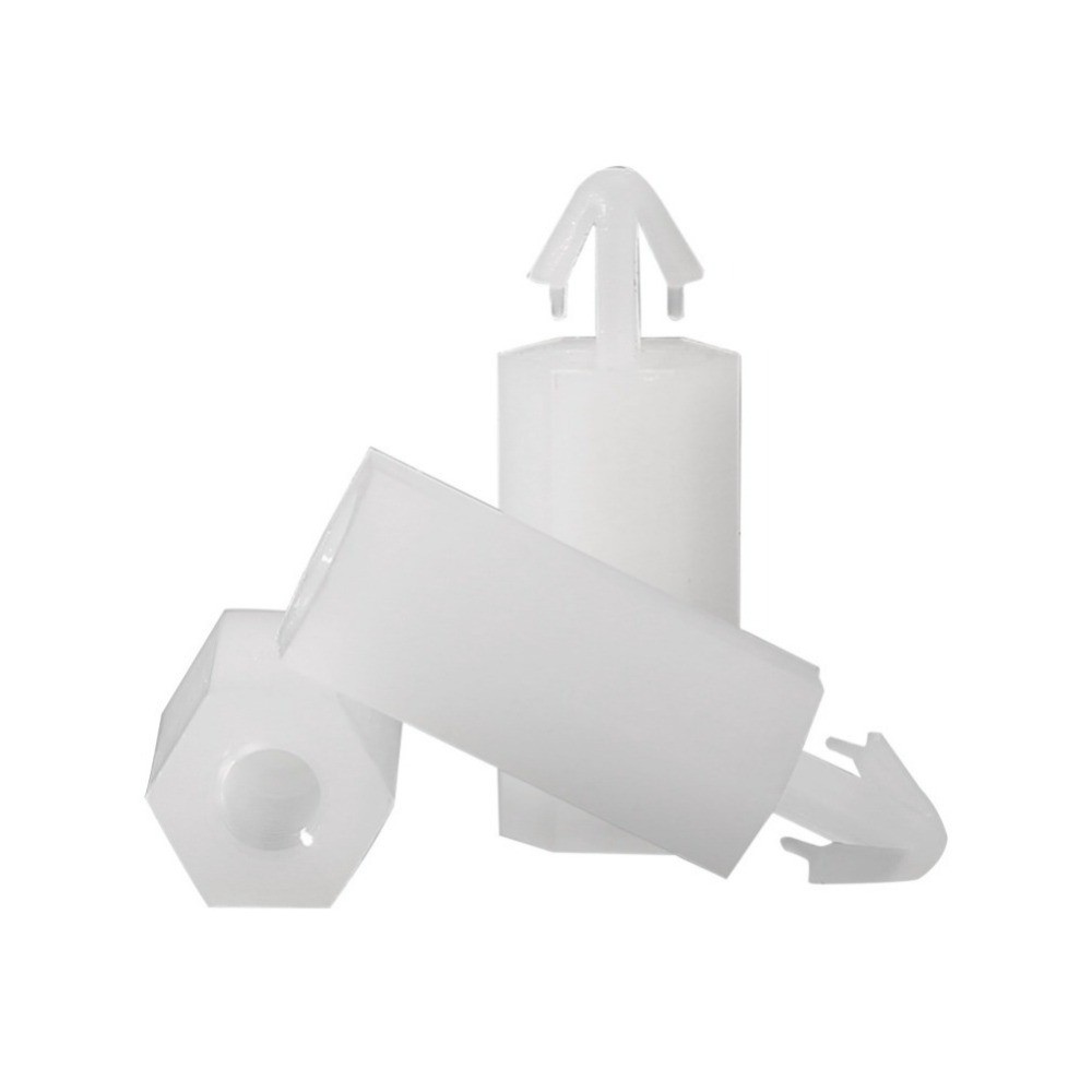หัวเข็มขัดหกเหลี่ยมคอลัมน์ไนลอน M3 push-in PC board spacer คอลัมน์ยกคอลัมน์เครื่องบินหัวพลาสติกแยกคอ