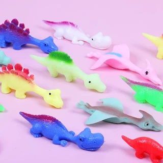 Jenniferae 10 ชิ้น TPR ไดโนเสาร์นิ้วมือ Slingshots ของเล่นสําหรับออทิสติกเด็ก Family Party Supply